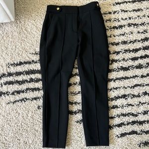 Express black editor pants with gold buckles